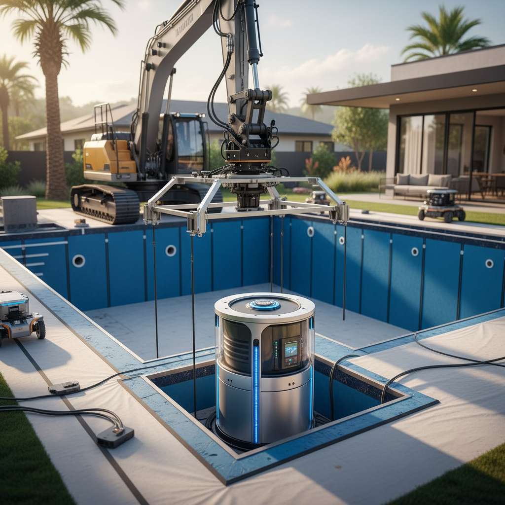 Piscina automatizada con filtro inteligente instalado