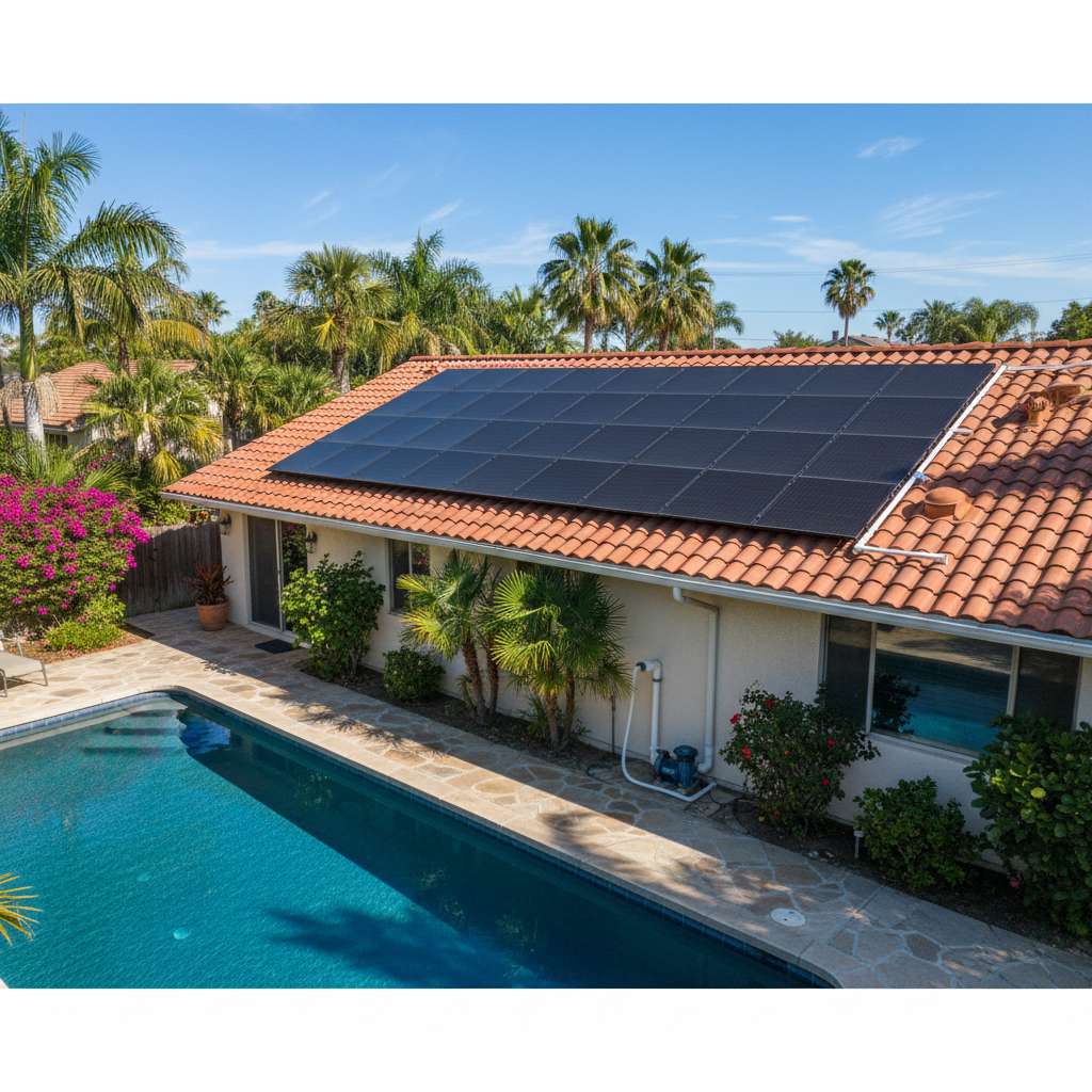 Sistema de calefacción solar en piscina de proyecto real